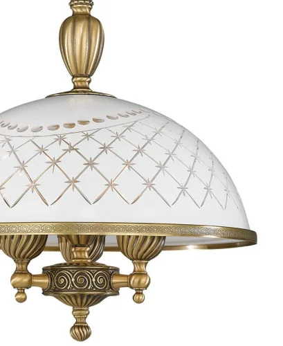 Люстра подвесная  L 7002/38 Reccagni Angelo белая на 3 лампы, основание античное бронза в стиле классический  фото 3